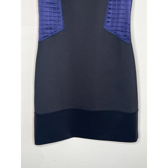 Sandro Paris Colorblock Sleeveless Sheath Mini Dress Black/Blue Women's Size 1 - Picture 6 of 10